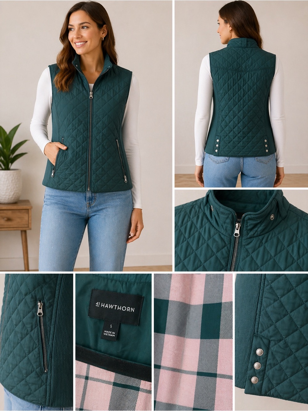 41 Hawthorn Teal Quilted Vest